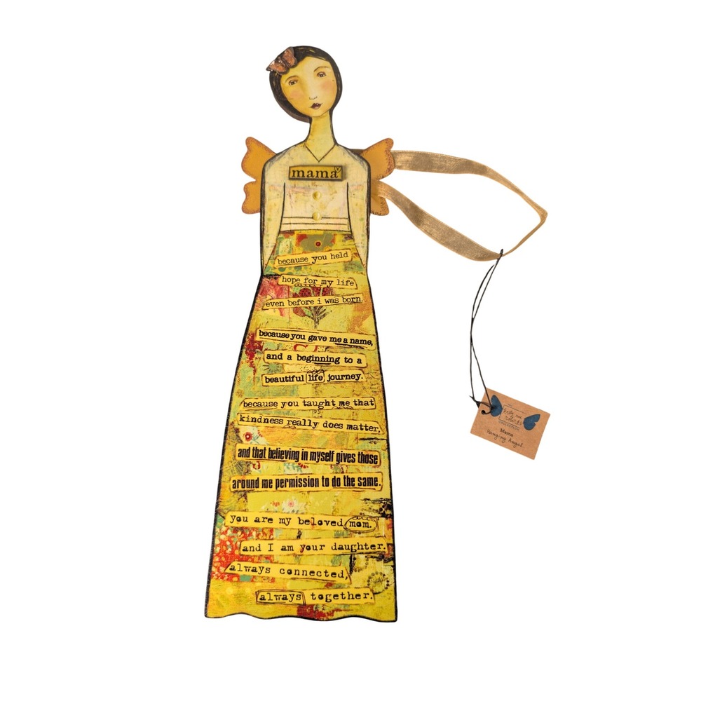Kelly Rae Roberts Demdaco Mama Hanging Angel Wall Art Mixed Media Decor NWT
